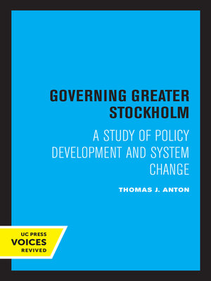 cover image of Governing Greater Stockholm